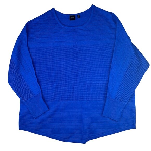 Rafaella Sports Wear Womens Blue Textured Knit Pullover Sweater 1X - Picture 1 of 11